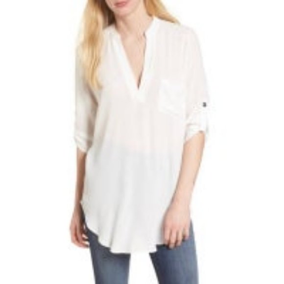 All In Favor Ivory Roll Tab Tunic - Picture 3 of 3